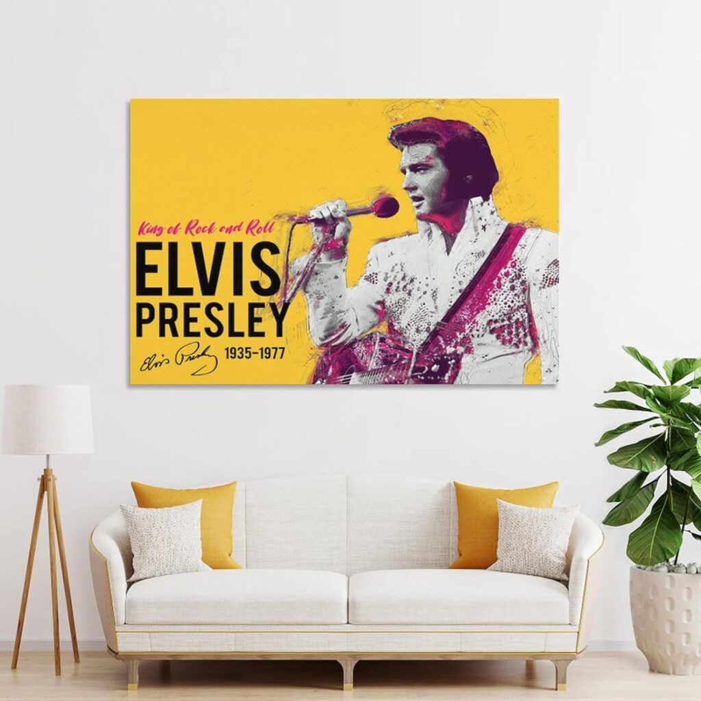 Elvis Presleyエルヴィス・プレスリー世界の偉大な歌手アーティストのスターミュージックポスター 壁飾り キャンバス 印刷 ポスター バスルーム 寝室装飾 絵画 油彩画 ウォールアート 素晴らしいギフト20x30inch(50x75cm)